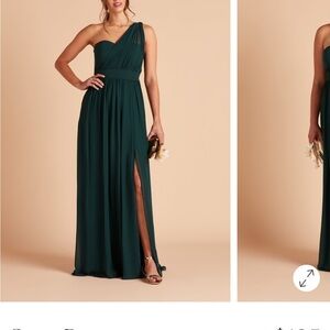 BIRDY GREY bridesmaid Emerald Green Dress with Slit